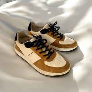 French Connection Brie Brown White Lace Up Sneakers Women 6.5